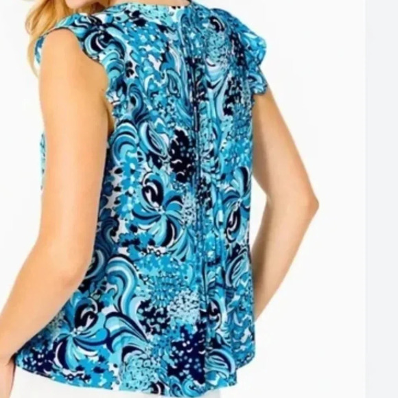 Lilly Pulitzer Joan Top Resort White Mermazing New With Tags - Picture 2 of 4